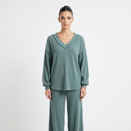 Ensemble détente femme Blair | Côtelé en velours côtelé, surpiqûres contrastées