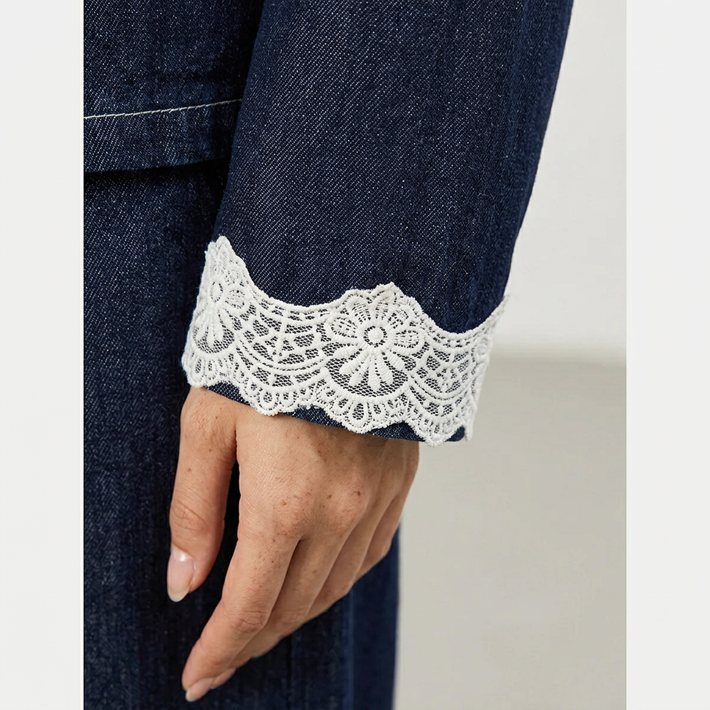 Quarry Vina Women's Pant Set | Vintage Lace Spliced Cuffs, Two Piece Autumn Style