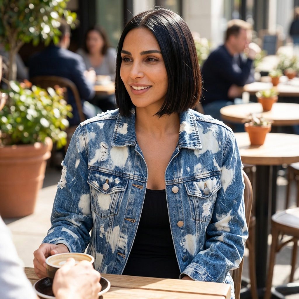 Luna Women's Denim Jacket | Cloud-Wash Tie-Dye, Oversized Fit