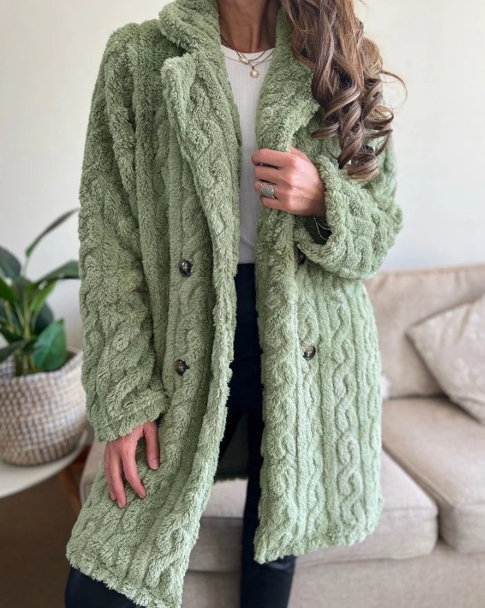 Bijou Women's Cable Knit Coat - full-length view
