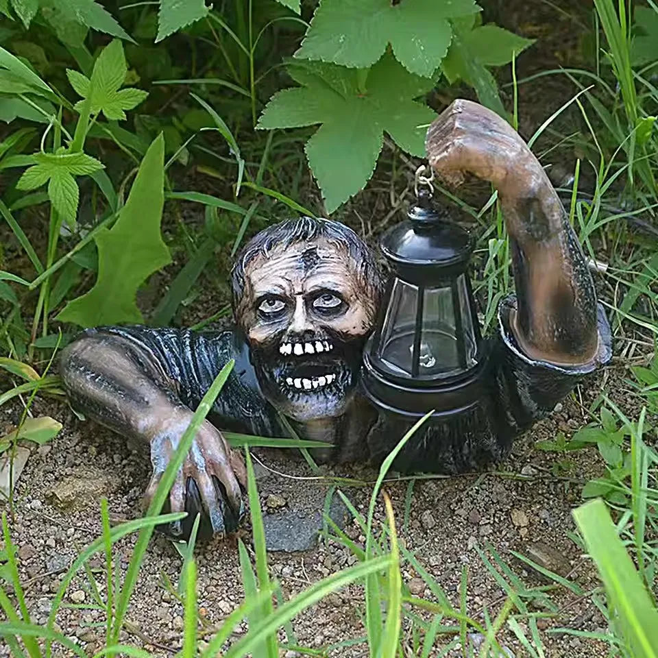 Pine Solar Halloween Decor - back view