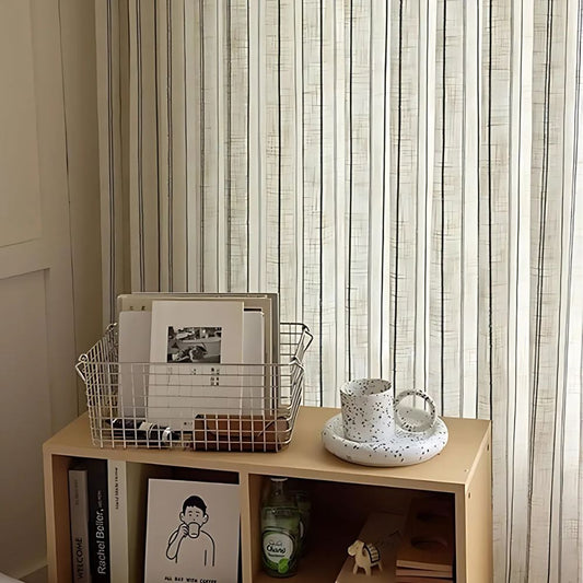Soft Flow Vertical Stripe Curtain | Semi-Sheer, Grommet Top