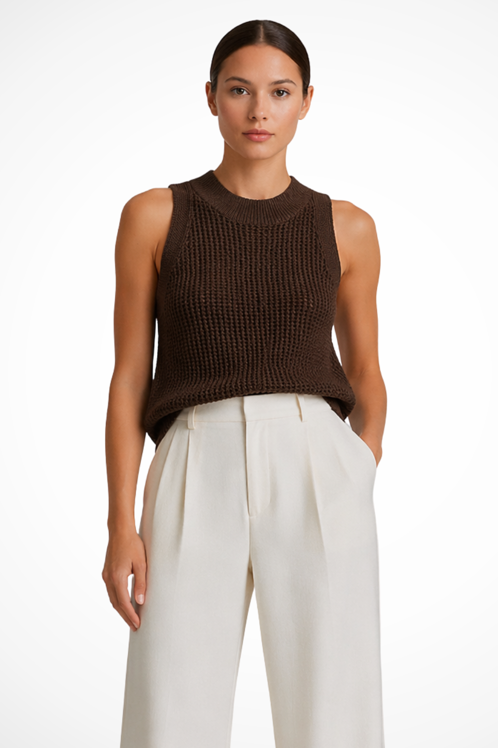 Elena Women's Crochet Top - flat lay