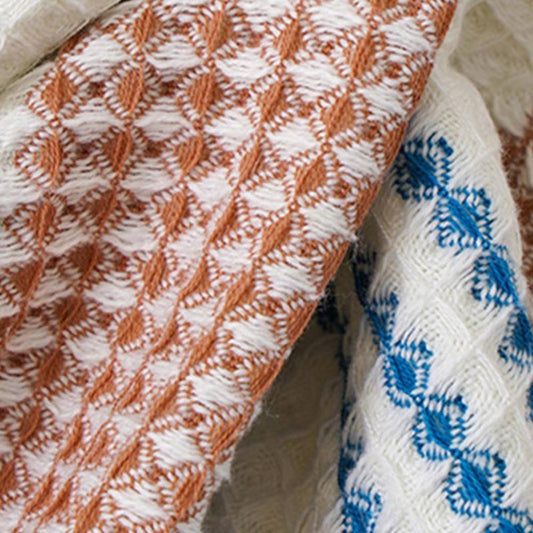 Cotton Bath Towel | Colorblock Stripe, Honeycomb Weave