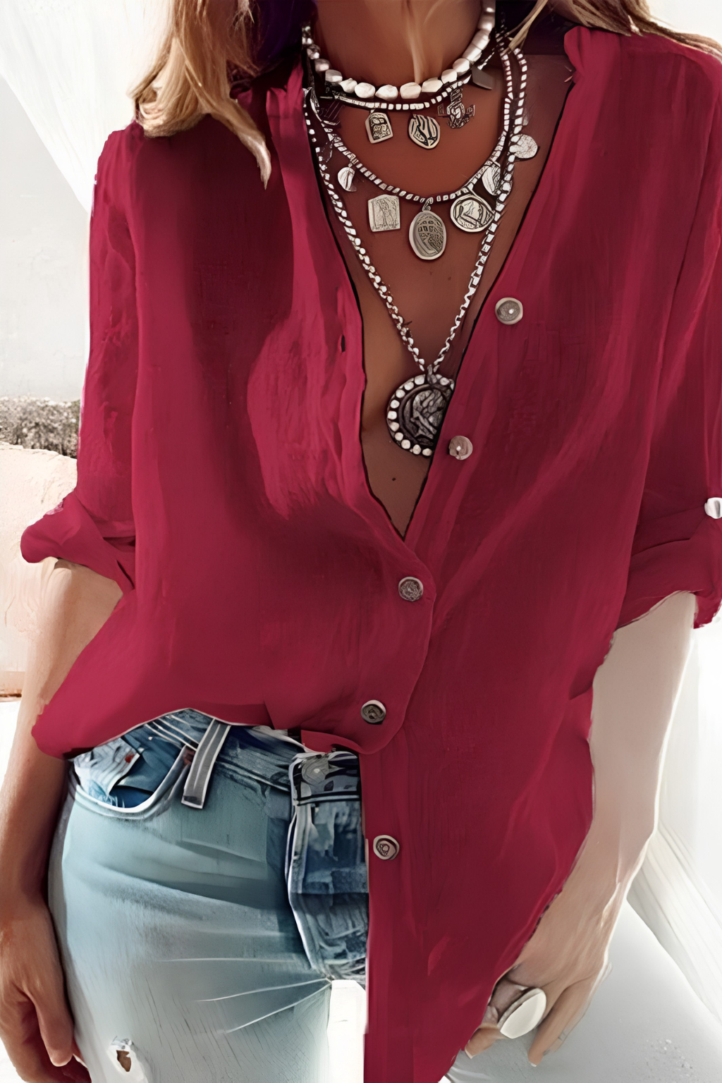 Paloma Women's Linen Shirt - shown in use