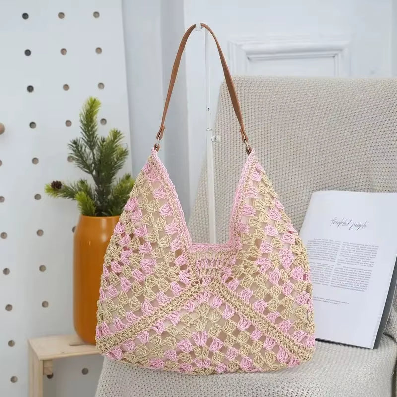Wilda Women's Crochet Crochet Carryall - styled view