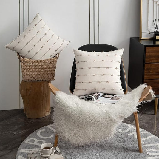 Averra Vertical Stitched Cushion Cover | Soft Microfiber, Machine Washable