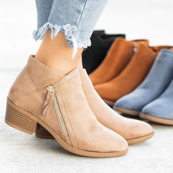 Winona Women's Chunky Heel Ankle Boots - flat lay