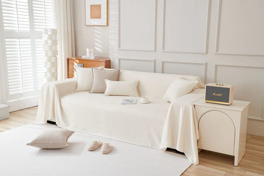 Elegant Off White Throw Blanket with Soft Fabric | Cozy Home Decor for Comfort 1