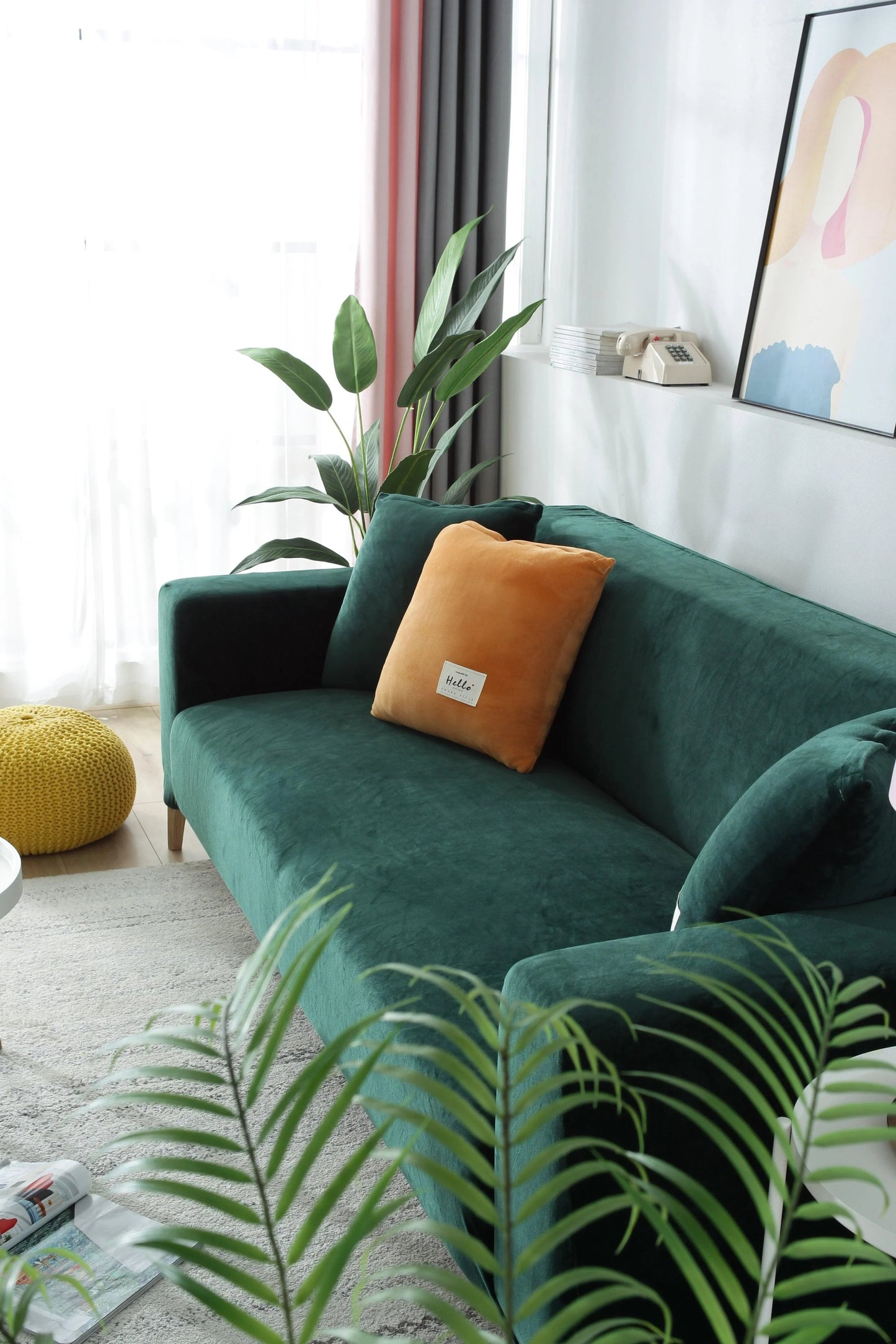 Elegant Velvet Couch Cover | Non-Slip Design with Expandable Cushions for Perfect Fit 7