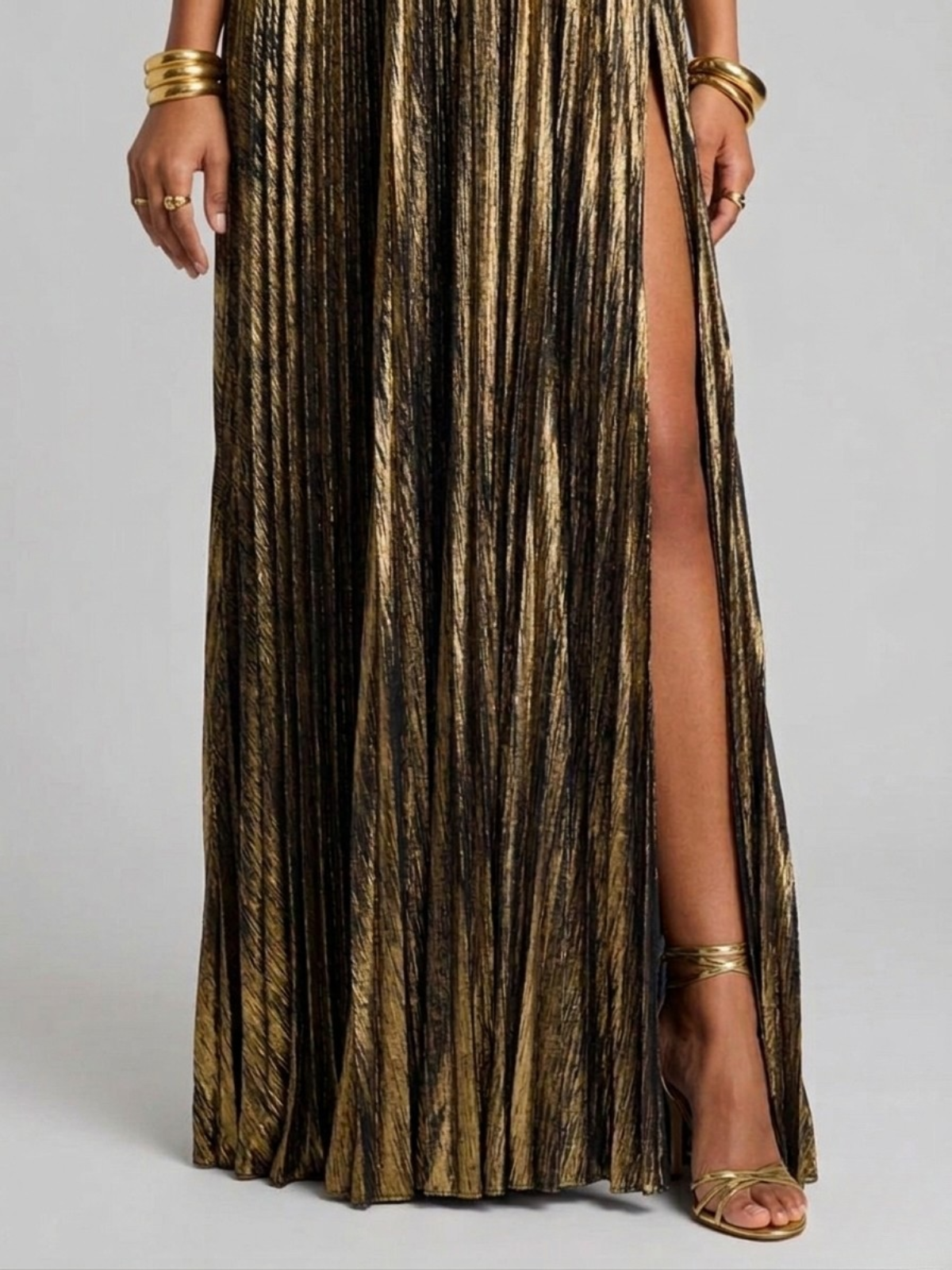 Edith Women's Pleated Maxi Dress - styled view