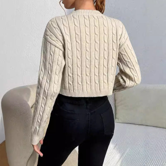 Tallulah Women's Cable Knit Sweater - styled view