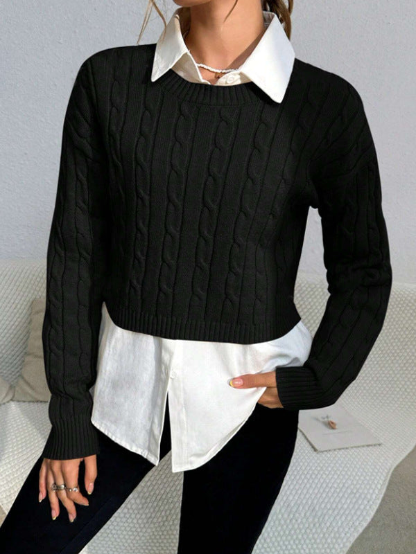 Tallulah Women's Cable Knit Sweater - full-length view