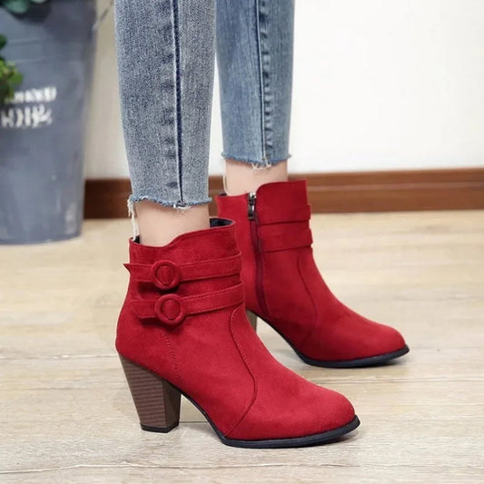Esme Women's Suede Ankle Boots - styled view