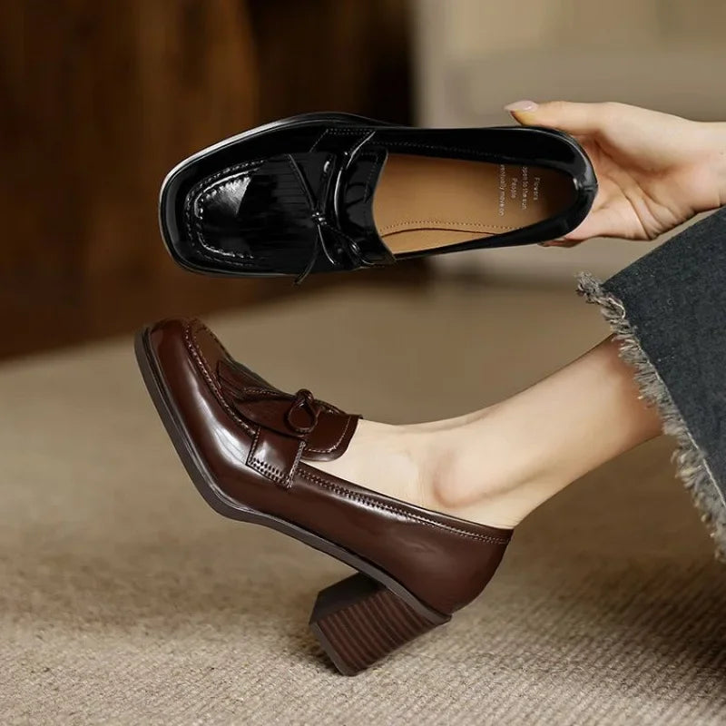 Nell Women's Block Heel Loafers - front view