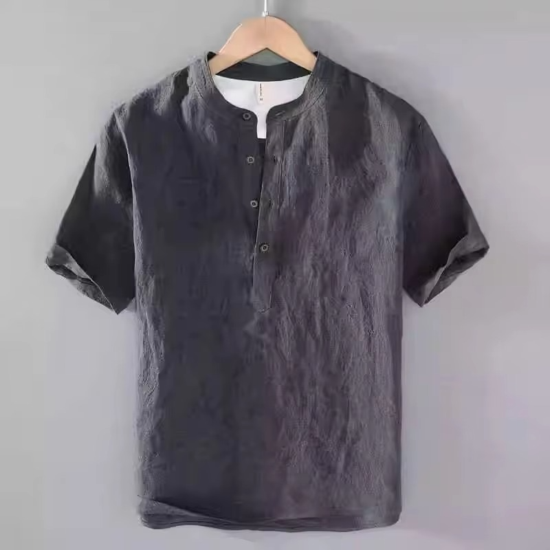 Lachlan Men's Linen Shirt - close-up detail