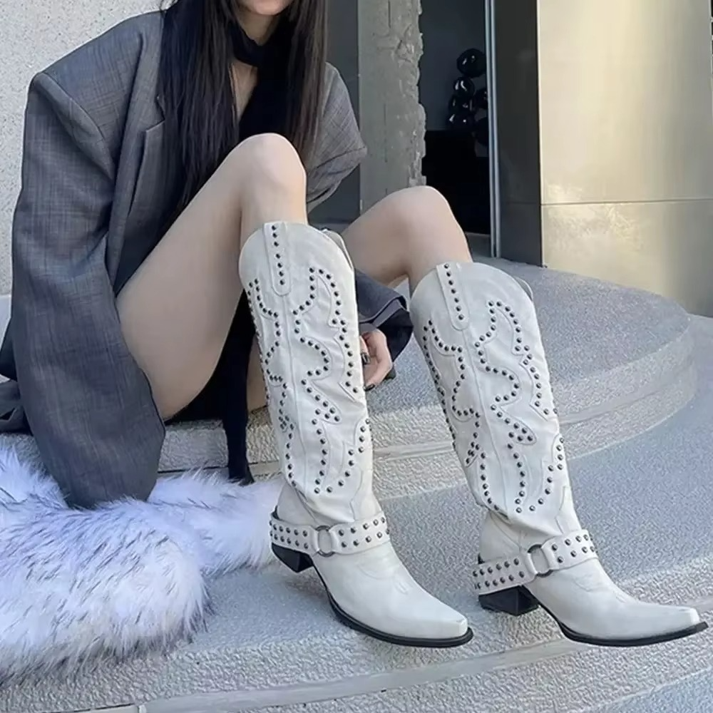 Jolie Women's Chunky Heel Boots - full-length view