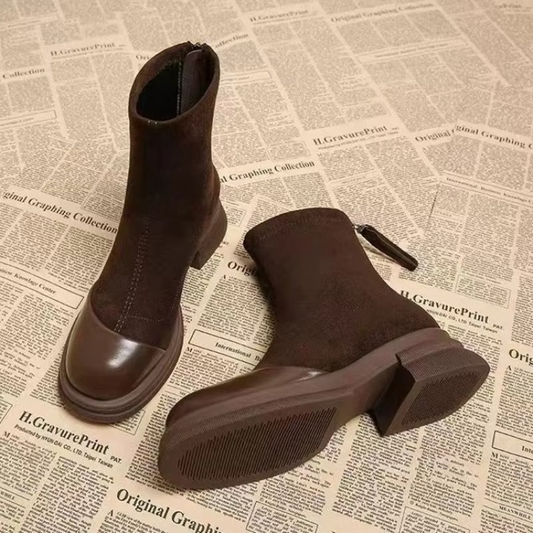 Thea Women's Chunky Heel Ankle Boots - styled view