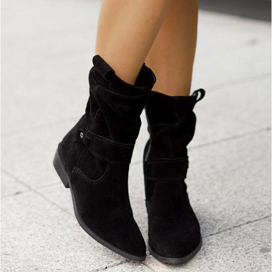 Kaia Women's Suede Ankle Boots - styled view