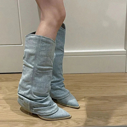 Romy Women's Knee-high Boots - styled view