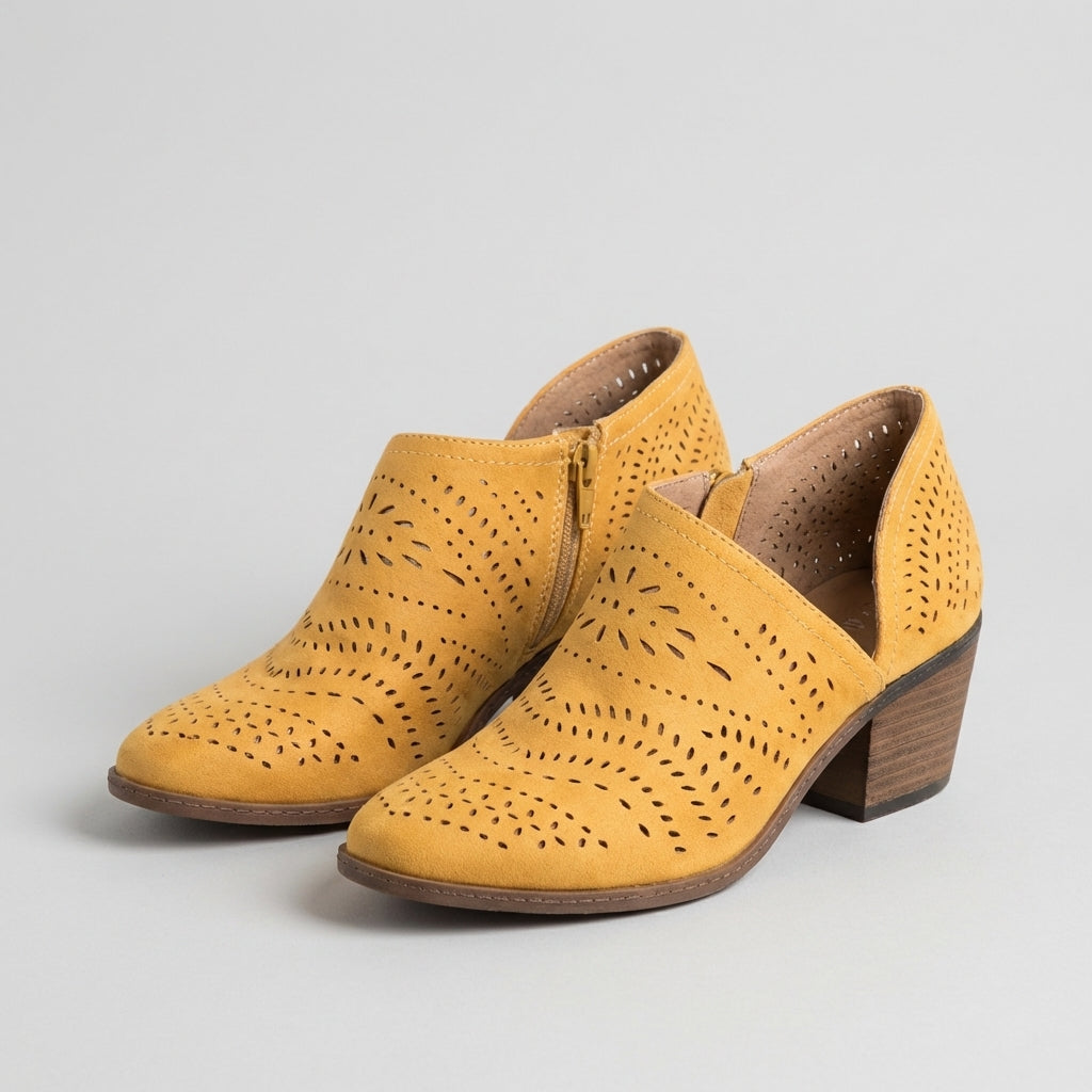 Anouk Women's Block Heel Boots - full-length view