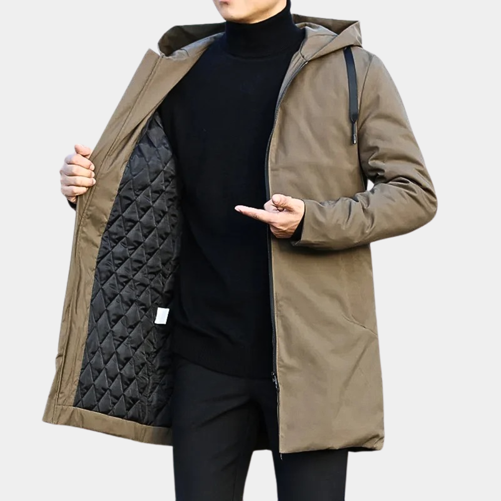 Hollis Men's Quilted Coat - close-up detail