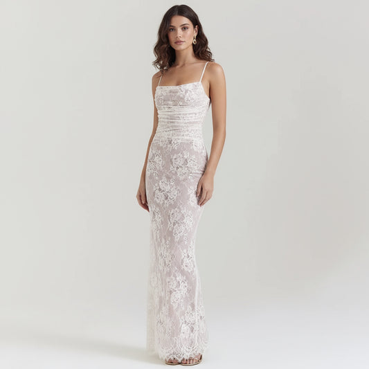 Alouette Women's Maxi Dress | Delicate Lace Corset Design