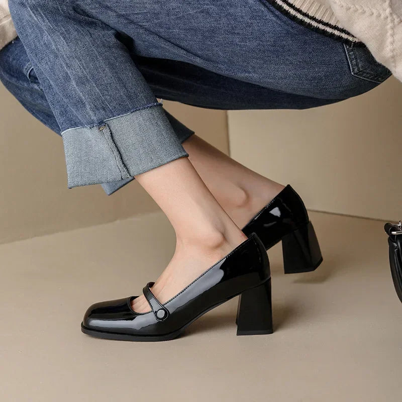 Perla Women's Block Heel Ankle Boots - full-length view