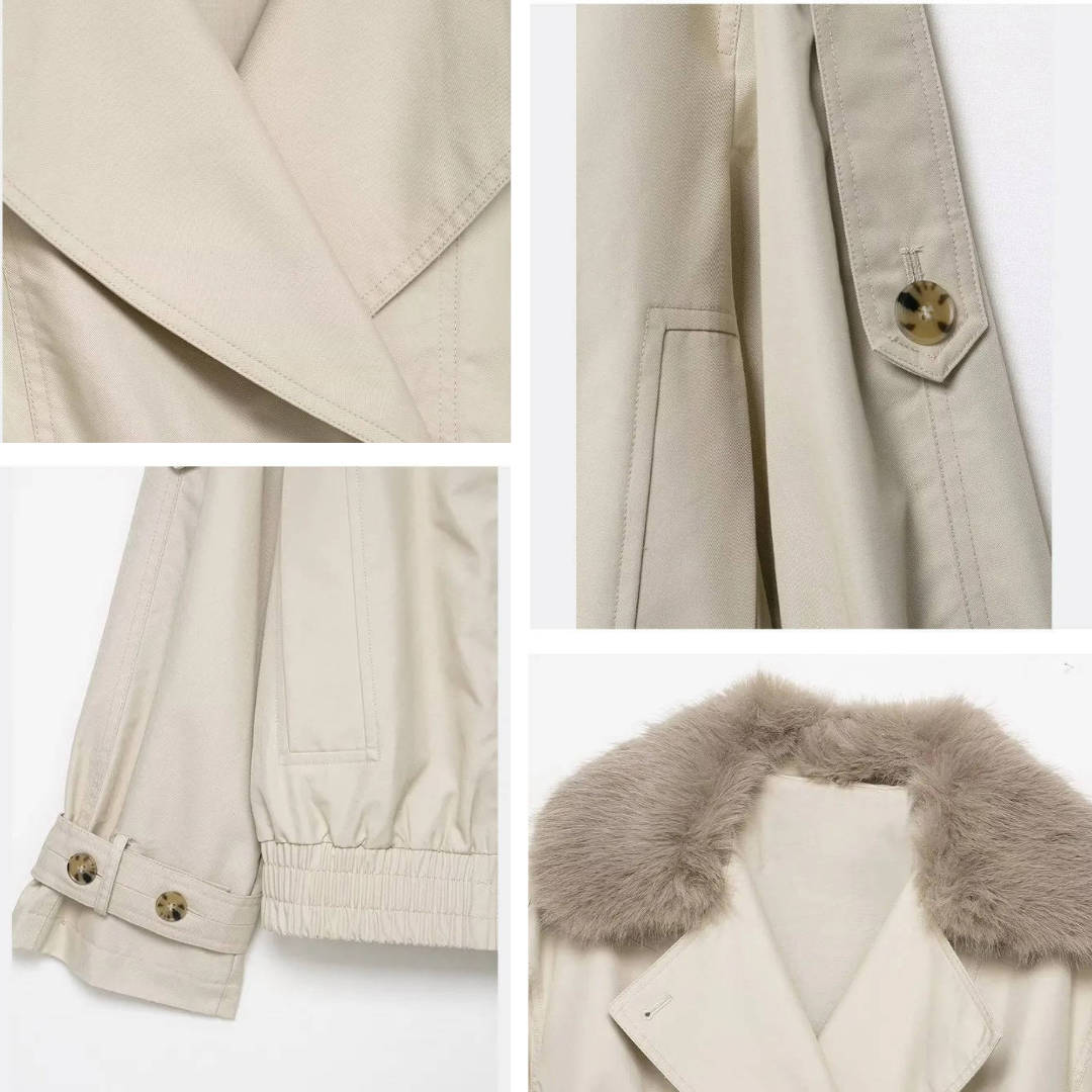 Fleur Women's Trench Coat - shown in use