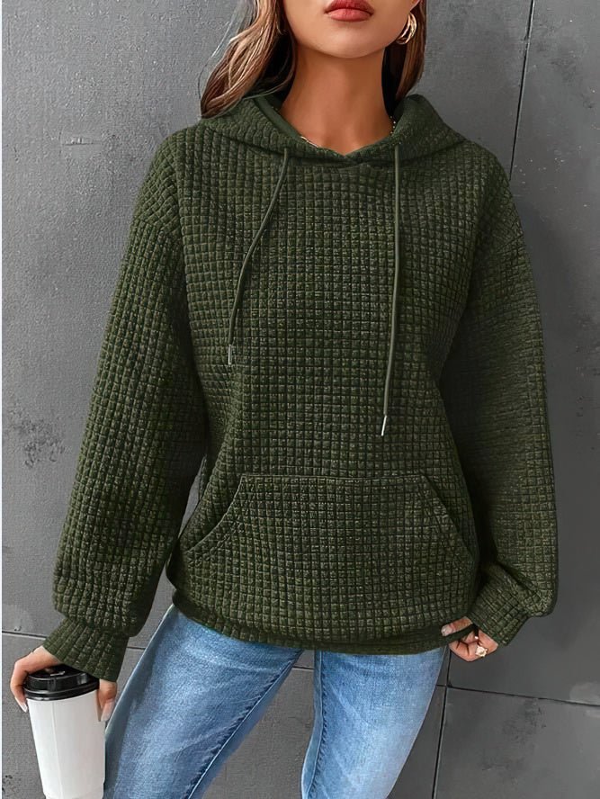 Harlow Women's Quilted Hoodie - close-up detail