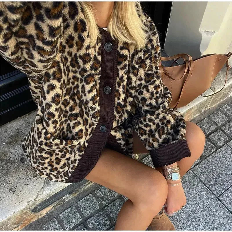 Lila Women's Leopard Cardigan - full-length view