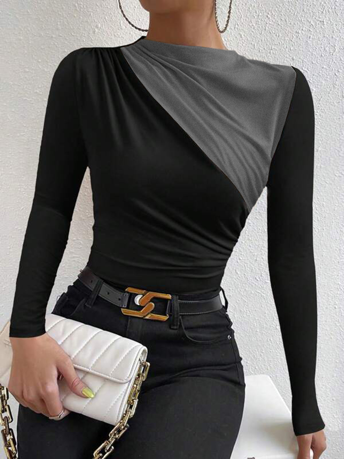 Sable Women's Pleated T-shirt - styled view
