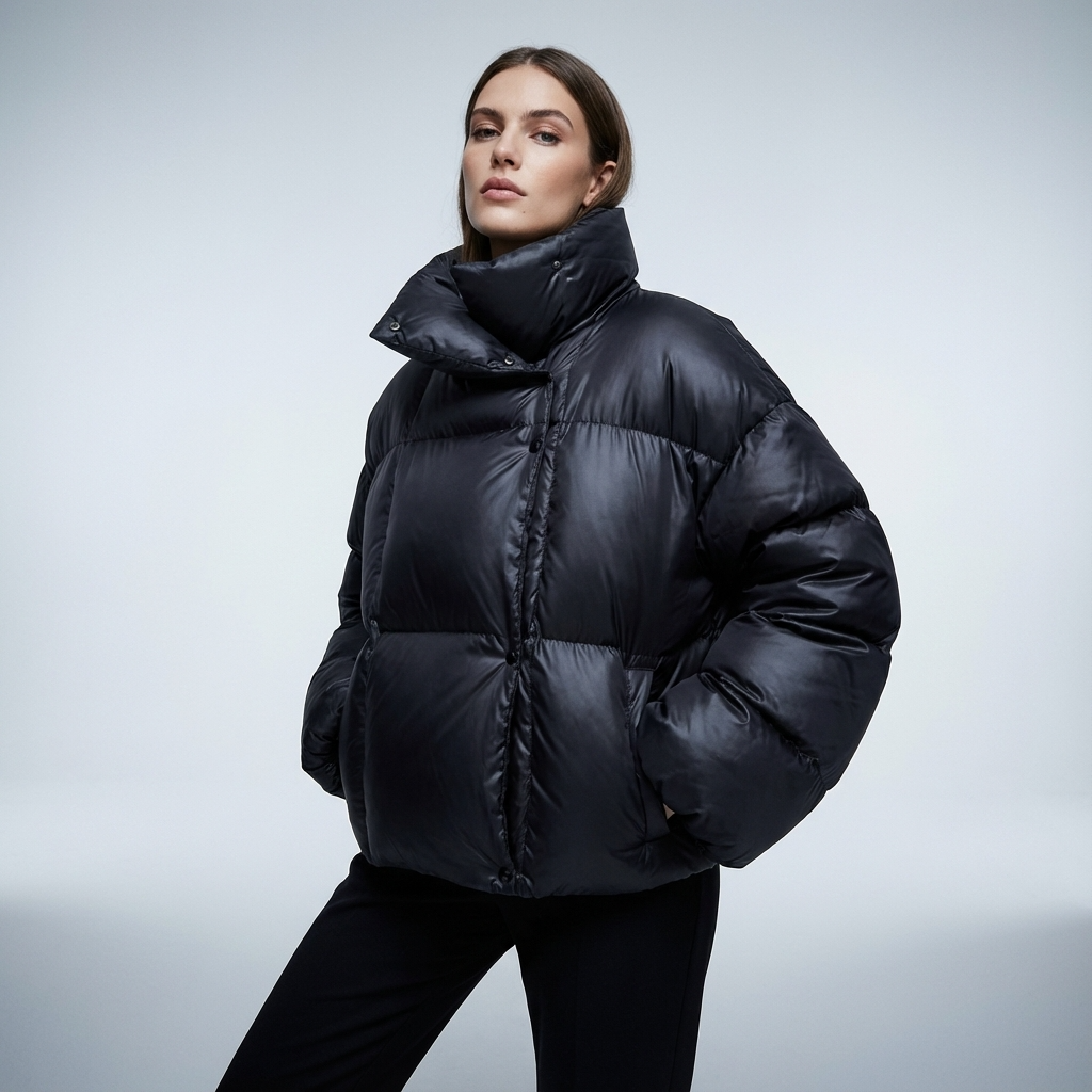 Fern Isolde Women’s Puffer Jacket | Cropped Length, High Neck Collar