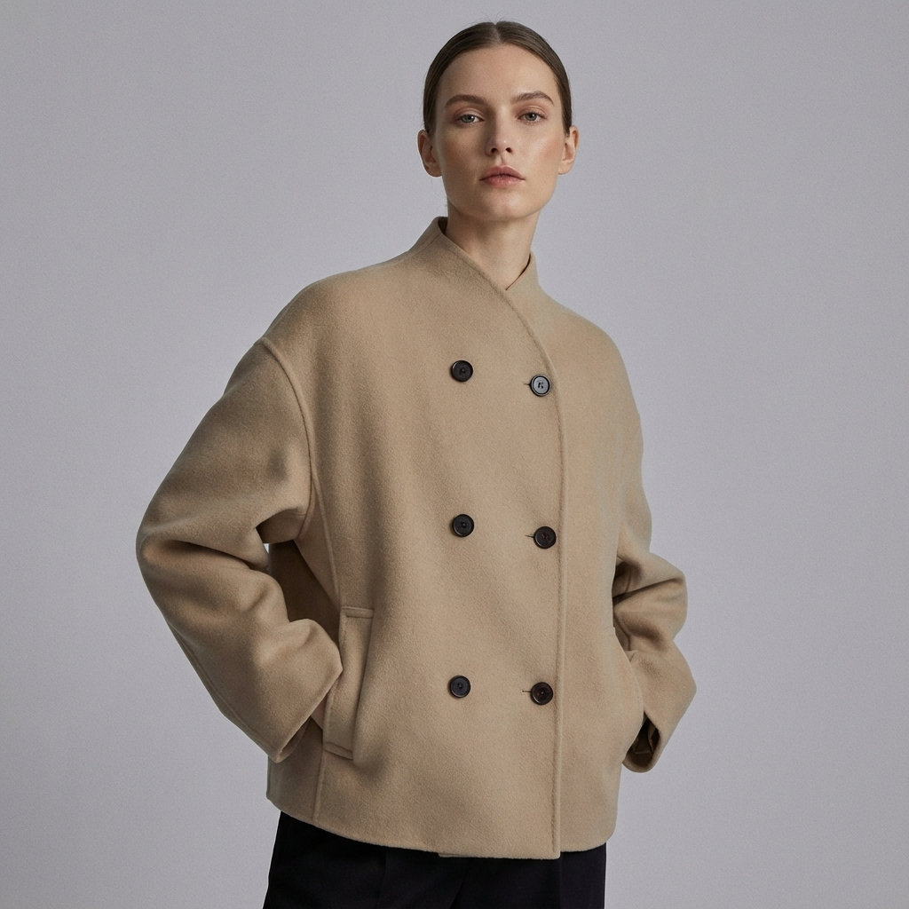 Liora Women’s Oversized Coat | Double-Breasted Front, Relaxed Silhouette
