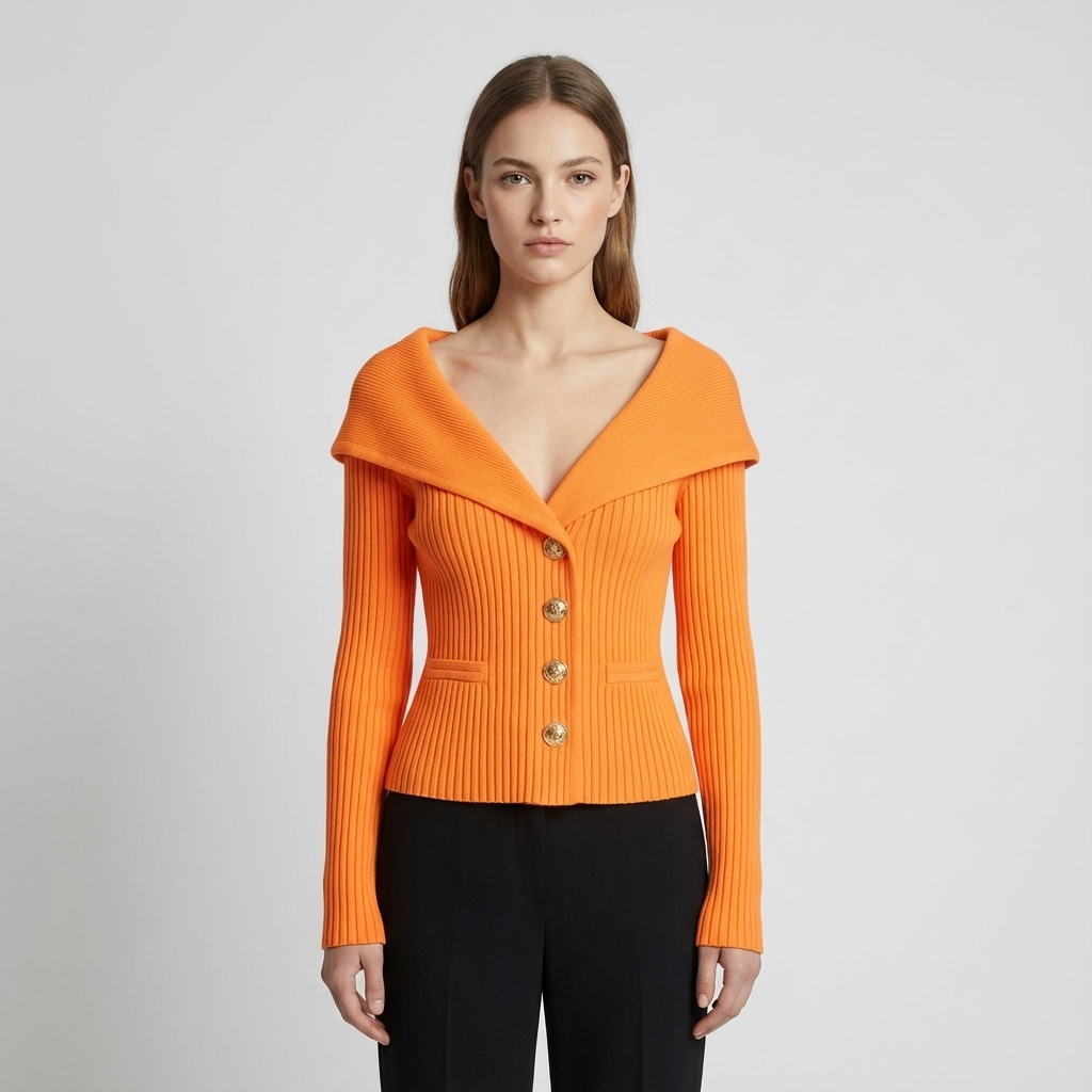 Marlow Lunera Women’s Ribbed Cardigan | Button Front, Tailored Silhouette