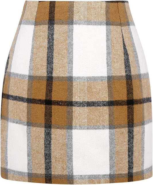 Lena Women's Plaid Skirt - styled view