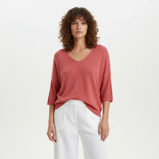 Vera Women's Top | Relaxed Fit V-Neck, Casual Going Out Top