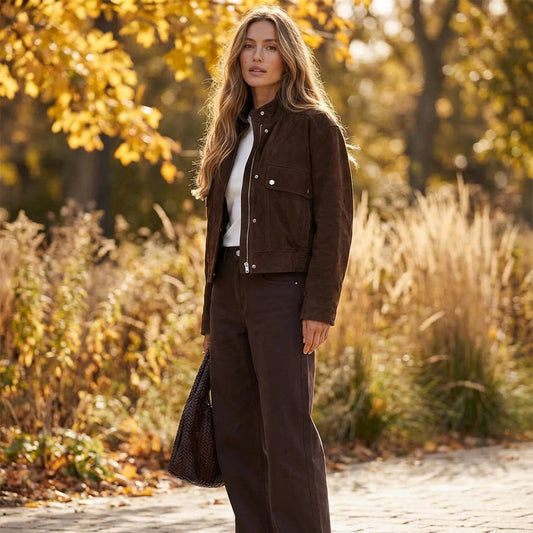 Blouson bomber femme Elena | Longueur courte, col montant