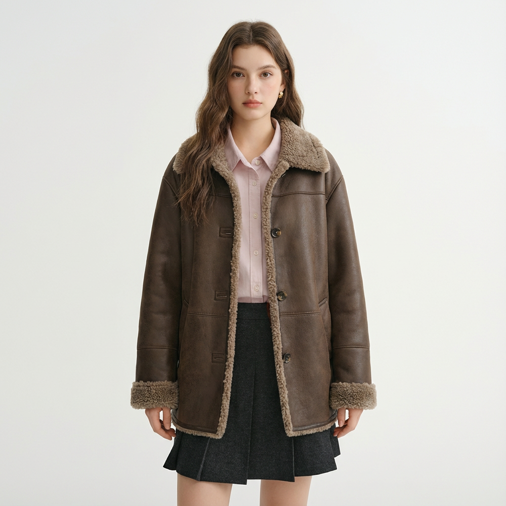 Willow Dura Double Face Winter Coat | Reversible Brown Faux Fur, Vintage American Style