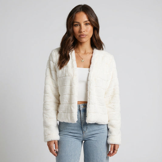Veya Women's Evening Jacket | Chic Faux Fur, Cropped Design