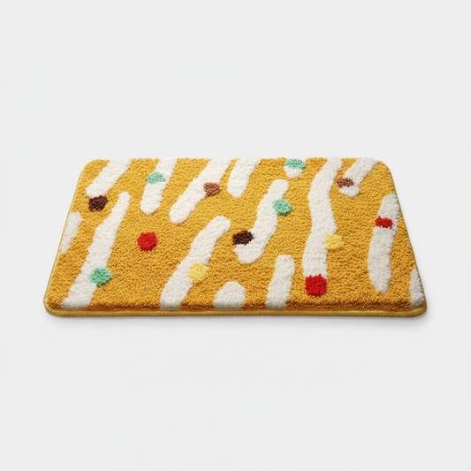 Golden Glow plush tufted bath mat
