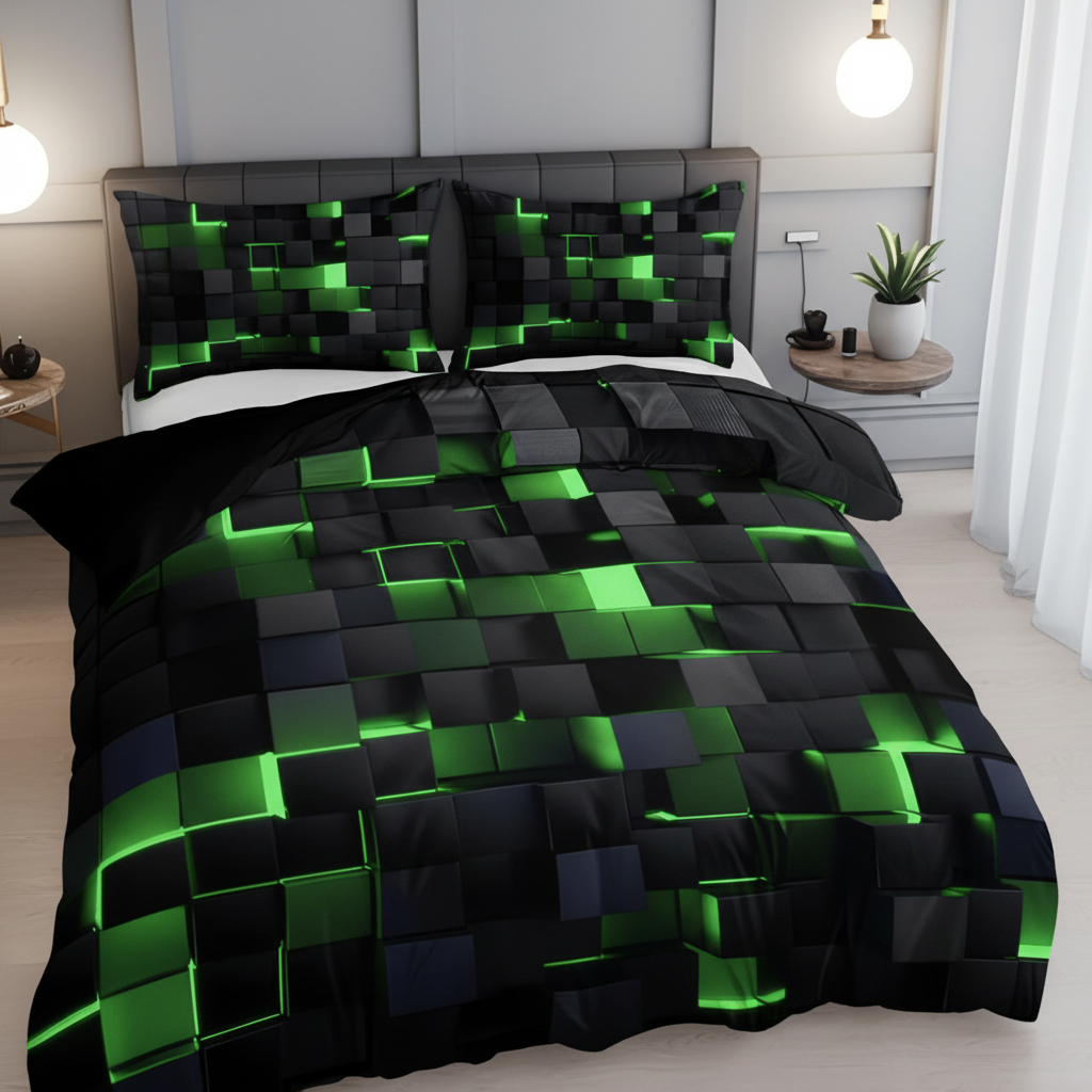 GEOMATRIX Duvet Cover Set Green