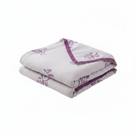 Bamboo Fiber Rose Cooling Blanket - Purple