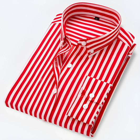 Xavier Men's Striped Shirt - styled view