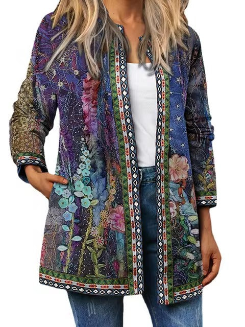 Juno Women's Floral Cardigan - back view