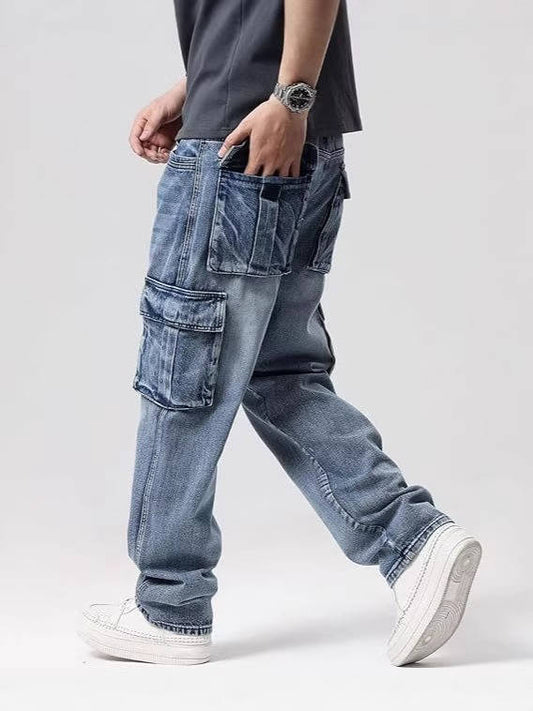 Tristan Men's Wide Leg Cargo Pants - styled view