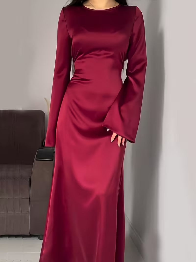 Paloma Women's Satin Maxi Dress - styled view