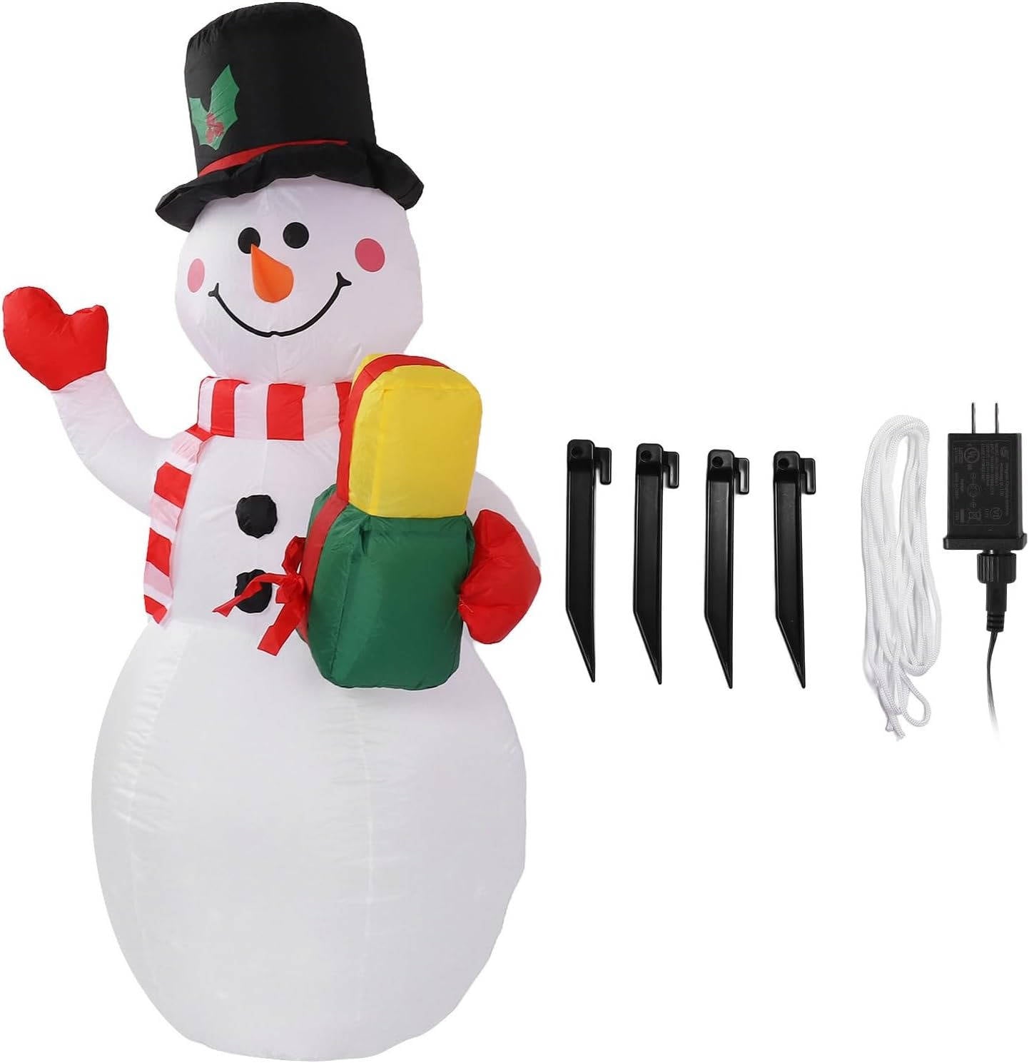Meadow Solar Inflatable Snowman - shown in use
