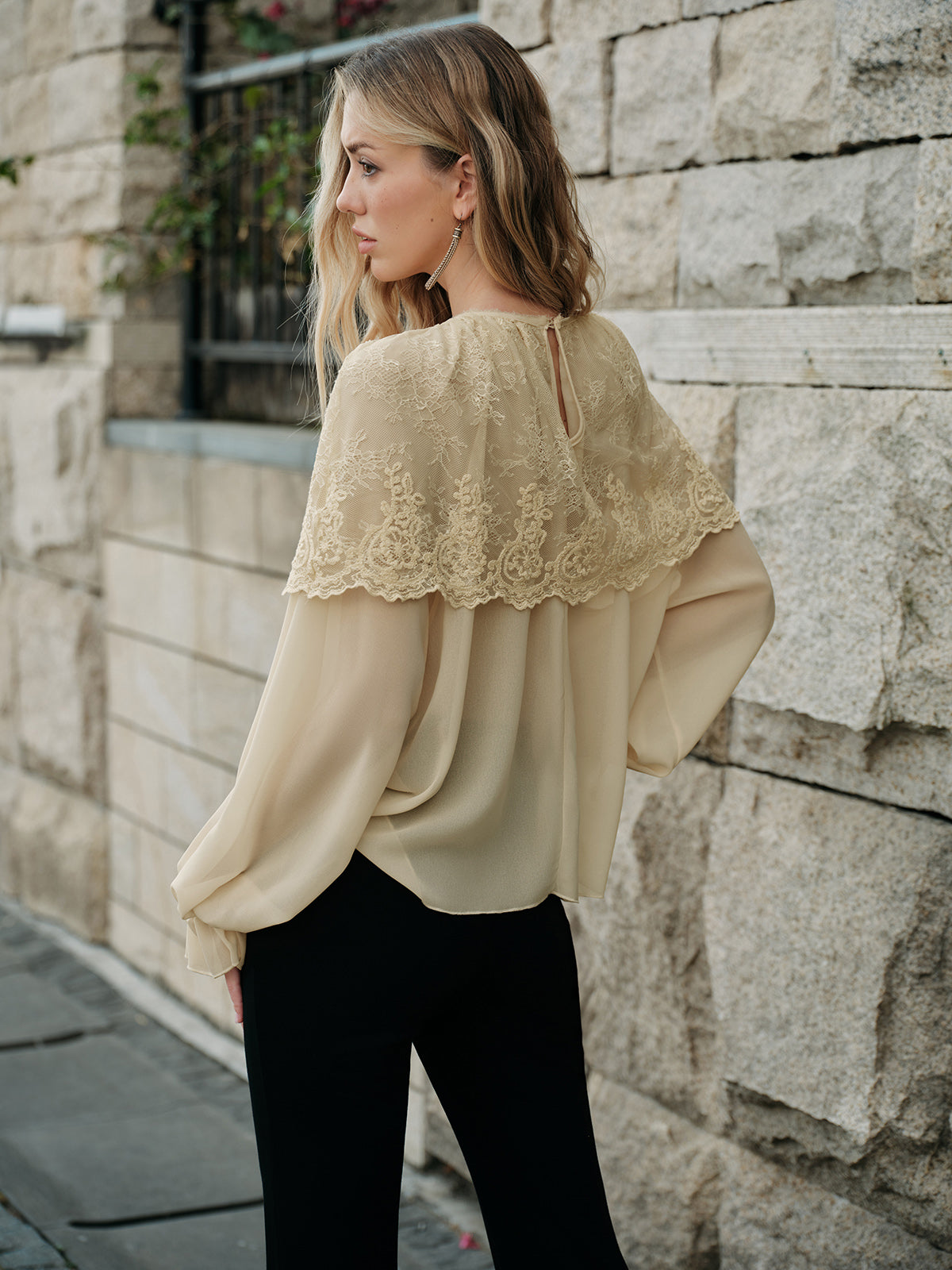 Rosa Women's Oversized Blouse - close-up detail