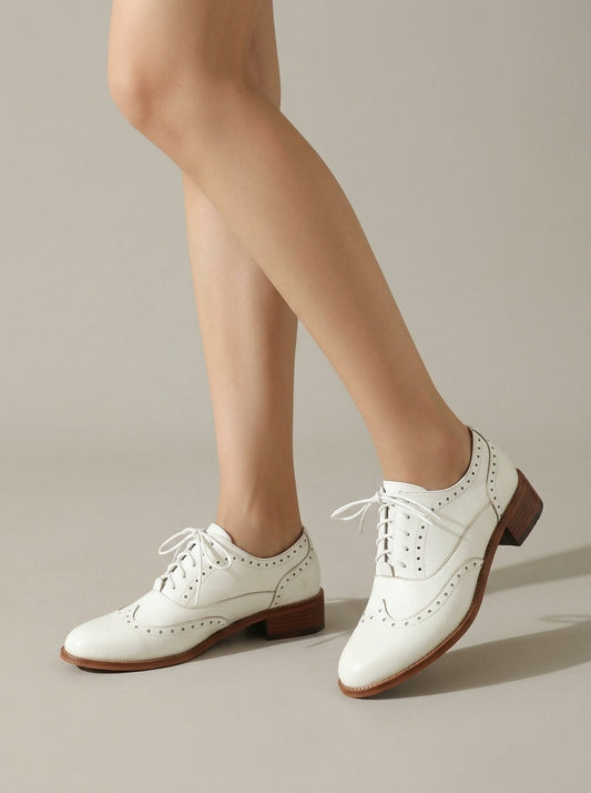 Greta Women's Block Heel Oxfords - styled view